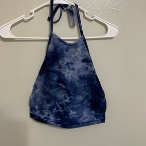 Tye dye cropped halter tank top